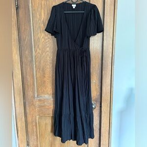 Black Wrap Maxi Dress